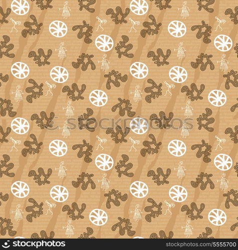 Seamless pattern with primitive elements
