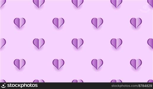 Seamless pattern with purple hearts. Hearts wallpaper. Cute purple hearts seamless texture pattern. Cute seamless pattern. Vector illustration