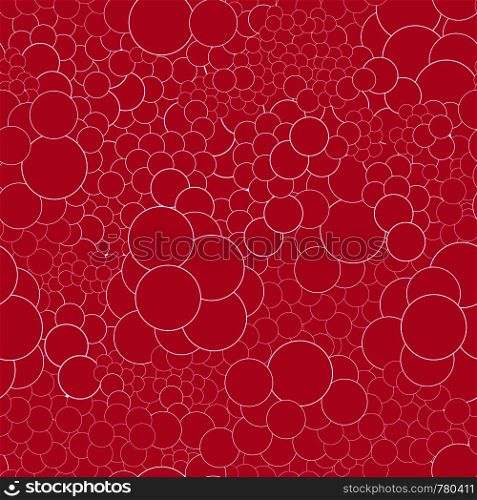 Seamless pattern with red circles with white outline. Ideal for textiles, packaging, paper printing, simple backgrounds and textures.