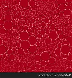 Seamless pattern with red circles with white outline. Ideal for textiles, packaging, paper printing, simple backgrounds and textures.