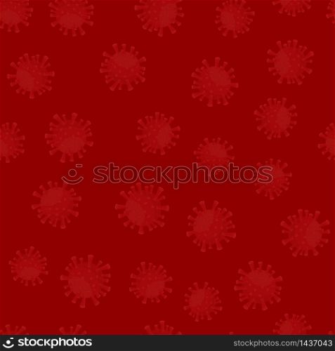 Seamless pattern with red coronavirus molecules. Covid-19 concept. Dangerous chinese nCoV coronavirus. Vector illustration for blog posts, news, articles.