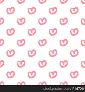 Seamless pattern with red hearts.14 february wallpaper. Wedding template. Valentines Day backdrop. Design for fabric, textile print, wrapping paper, children textile. Vector illustration. Seamless pattern with red hearts.14 february wallpaper.