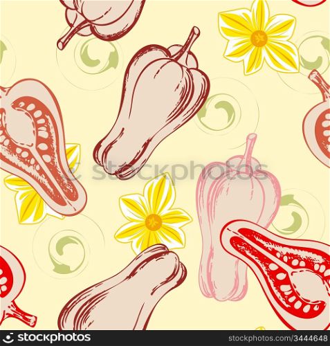 seamless pattern with red hot pepper