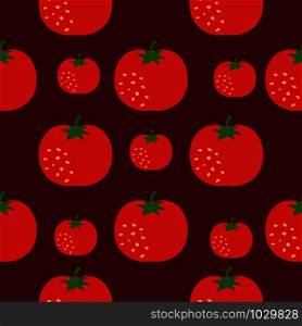 Seamless pattern with red tomatoes. Flat cartoon style. Vector illustration.. Seamless pattern with red tomatoes.