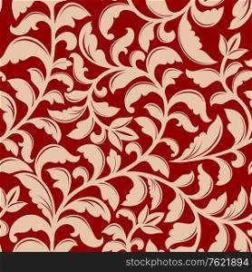 Seamless pattern with retro flowers for wallpaper or background design