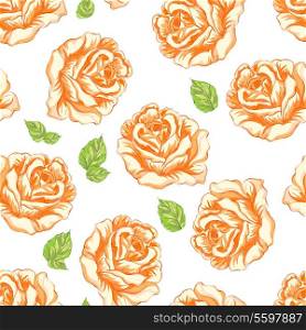 Seamless pattern with rose buds. Vector illustration.