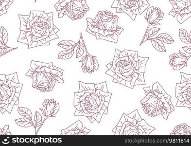 Seamless pattern with rose flowers. Beautiful decorative plants. Natural background.. Seamless pattern with rose flowers. Beautiful decorative plants.
