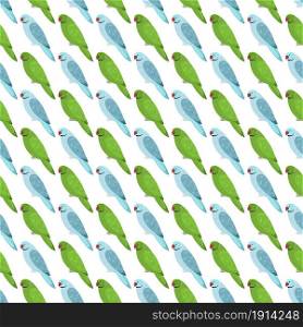 Seamless pattern with rose ringed parrots. Cute baby print for fabric and textile.. Seamless pattern with rose ringed parrots.