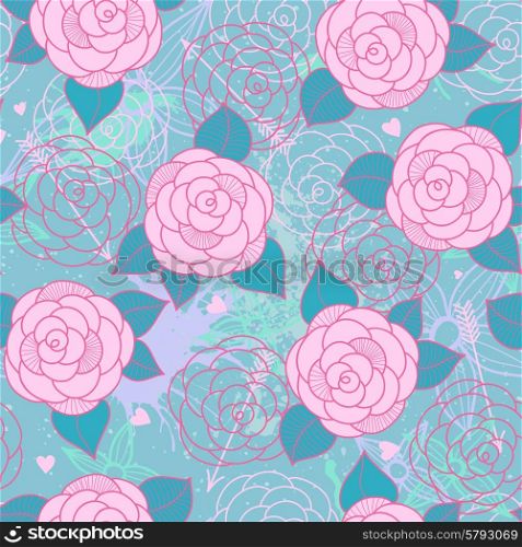Seamless pattern with roses can be used for wallpaper, pattern fills, web page background, surface textures