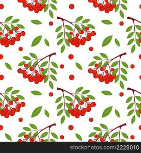 Seamless pattern with Rowan. Background for fabric with berries. Wallpaper for the children&rsquo;s room, print for textiles.