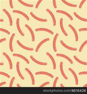Seamless pattern with sausages. Vector illustration. Seamless pattern with sausages