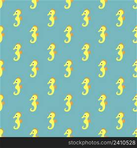 Seamless pattern with sea horses. Colorful seahorse background.