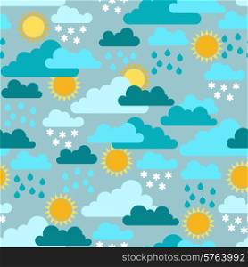 Seamless pattern with seasons and weather.