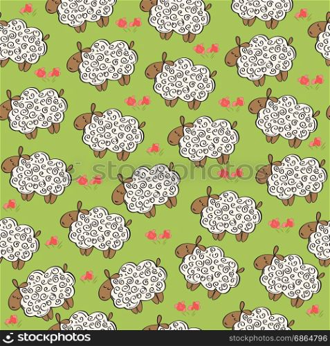 seamless pattern with sheep, vector format