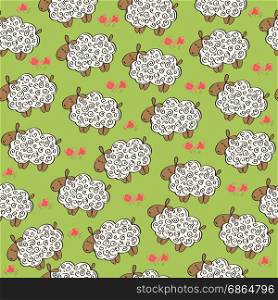 seamless pattern with sheep, vector format