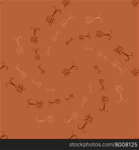Seamless pattern with sketchy bugs and traces