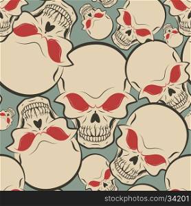 Seamless pattern with skulls. Design element in vector.