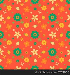 Seamless pattern with small flowers and berries. Vector illustration.. Seamless pattern with small flowers and berries.