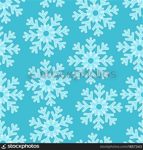 Seamless pattern with snowflakes vector illustration. Winter background with snow. Template for wallpaper, packaging, fabric and decor.. Seamless pattern with snowflakes vector illustration.