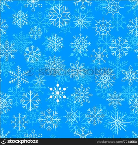 Seamless pattern with snowflakes. Winter creative texture. Christmas vector illustration in trendy linear style.. Vector seamless pattern with snowflakes.