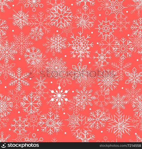 Seamless pattern with snowflakes. Winter creative texture. Christmas vector illustration in trendy linear style.