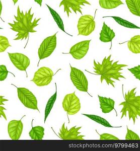 Seamless pattern with spring leaves. Beautiful decorative natural foliage.. Seamless pattern with spring leaves. Beautiful decorative foliage.