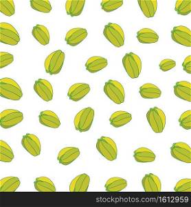Seamless pattern with star fruit on white background