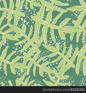 Seamless pattern with strange tropical leaves. Contemporary leaf plants endless wallpaper. Abstract floral background. Modern botanical print. Great for fabric design, textile print, wrapping, cover. Seamless pattern with strange tropical leaves. Contemporary leaf plants endless wallpaper. Abstract floral background.