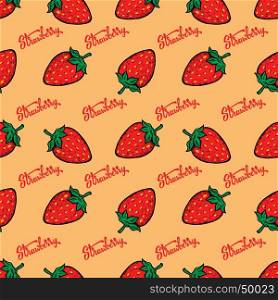 Seamless pattern with strawberries. Design element for poster, flyer, menu. Vector illustration