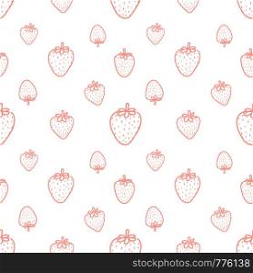 Seamless pattern with strawberry background. Vector illustrations for gift wrap design.