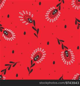 Seamless pattern with stylized floral motifs Vector Image