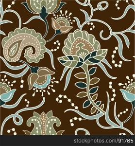 Seamless pattern with stylized flowers and plants. Decorative style. Hand drawn floral wallpaper. Floral backdrop. Seamless pattern with stylized flowers and plants. Decorative style. Hand drawn floral wallpaper