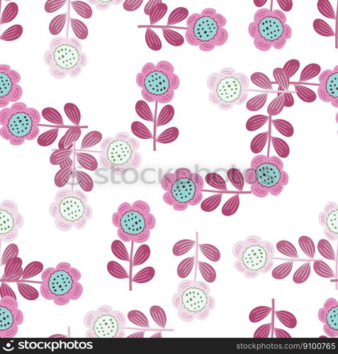 Seamless pattern with stylized flowers. Floral background. Design for fabric, textile print, wrapping paper, cover, poster. Vector illustration. Seamless pattern with stylized flowers. Floral background.