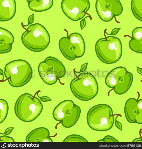 Seamless pattern with stylized fresh ripe apples.. Seamless pattern with stylized fresh ripe apples