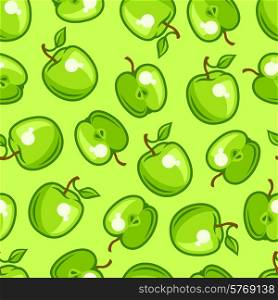 Seamless pattern with stylized fresh ripe apples.. Seamless pattern with stylized fresh ripe apples