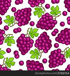 Seamless pattern with stylized fresh ripe grapes.. Seamless pattern with stylized fresh ripe grapes