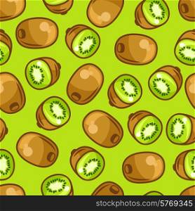 Seamless pattern with stylized fresh ripe kiwi.. Seamless pattern with stylized fresh ripe kiwi