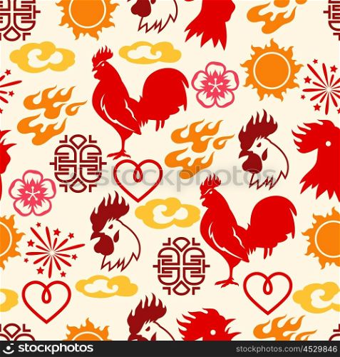 Seamless pattern with symbols of 2017 by Chinese calendar. Seamless pattern with symbols of 2017 by Chinese calendar.
