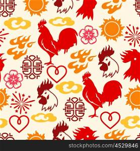 Seamless pattern with symbols of 2017 by Chinese calendar. Seamless pattern with symbols of 2017 by Chinese calendar.