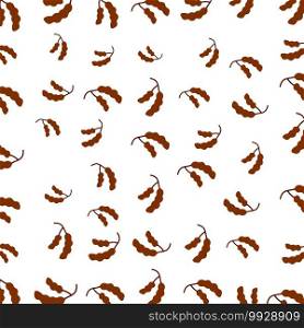 Seamless pattern with Tamarind on a white background