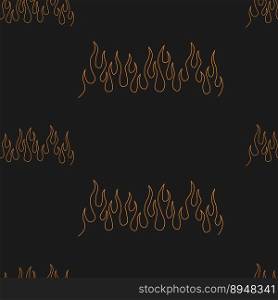 Seamless pattern with the image of fire. Nostalgia for the year 2000, Y2k style Design template. Vector illustration