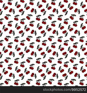 Seamless pattern with tiny cherries for textile print design. Seamless pattern with tiny cherries for textile print design.