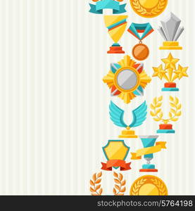 Seamless pattern with trophy and awards.