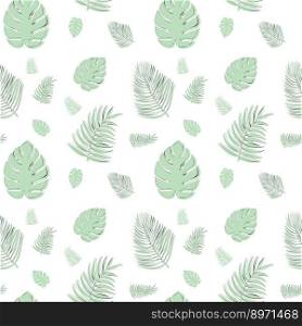 Seamless pattern with tropical leaves. Background for wallpapers, textiles, packaging. Vector image.