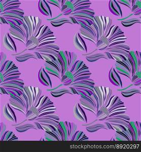 Seamless pattern with tropical leaves. Stylized floral background. Design for fabric, textile print, wrapping paper, cover, poster. Vector illustration in retro style.. Seamless pattern with tropical leaves. Stylized floral background.