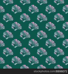 Seamless pattern with tropical leaves. Stylized floral background. Design for fabric, textile print, wrapping paper, cover, poster. Vector illustration in retro style.. Seamless pattern with tropical leaves. Stylized floral background.