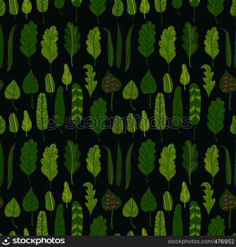 Seamless pattern with tropical leaves. Vector illustration for your design. Seamless pattern with tropical leaves
