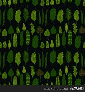 Seamless pattern with tropical leaves. Vector illustration for your design. Seamless pattern with tropical leaves