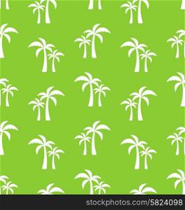 Seamless Pattern with Tropical Palm Trees. Summer Wallpaper - Vector