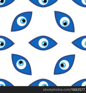 Seamless pattern with Turkish evil eye bead. Good luck. Turkish tile. Oriental ottoman design for wallpapers, pattern fills, textile. Seamless pattern with Turkish evil eye bead. Good luck. Turkish tile. Oriental ottoman design